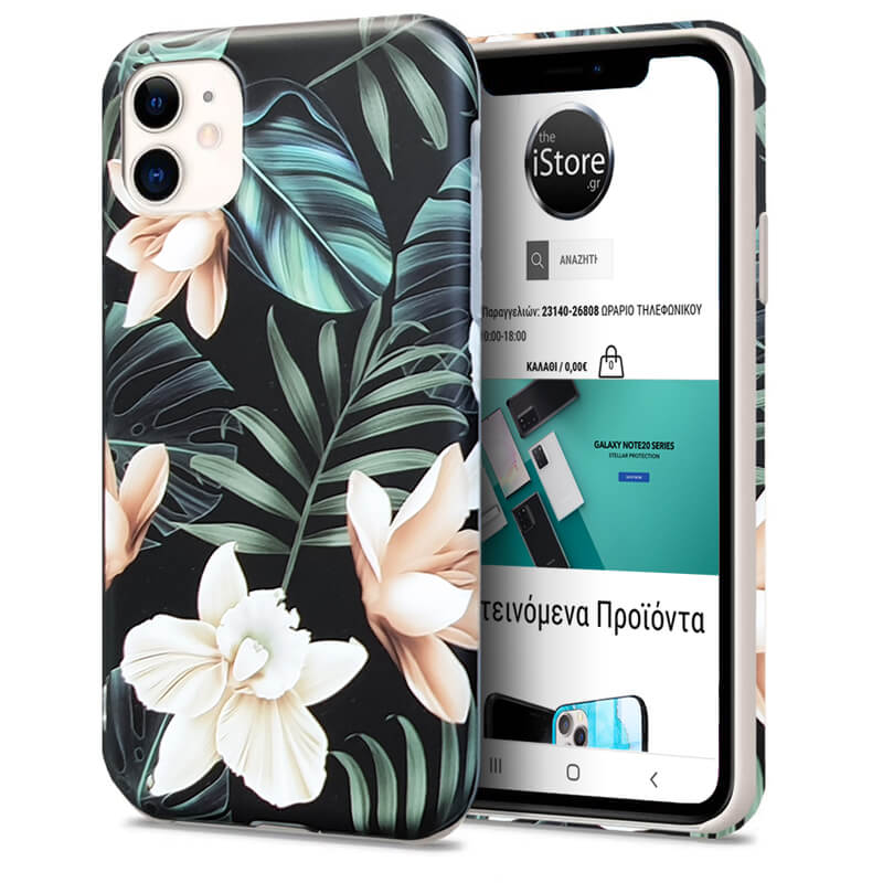 Nature Series Silicone Case Magnolia Black iPhone 11