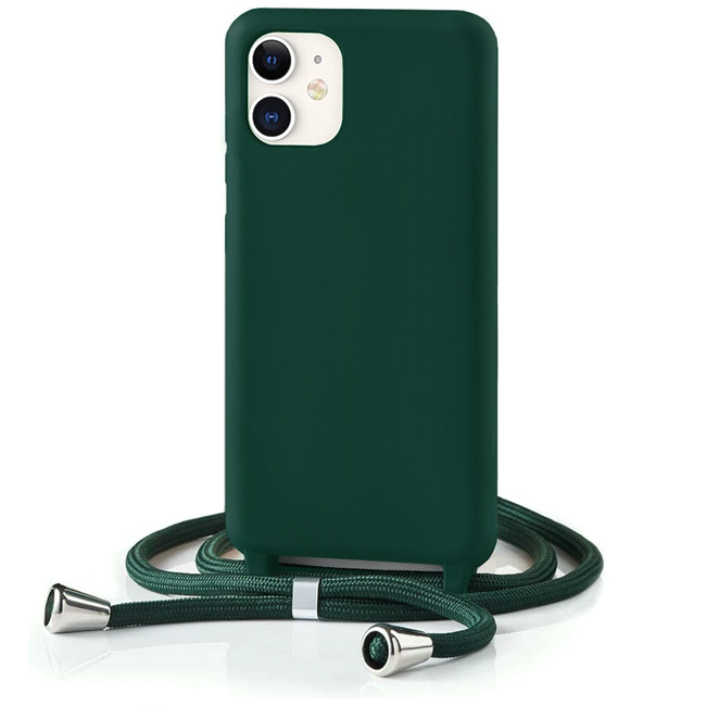 Θήκη Orso Soft TPU Κορδόνι Forest Green iPhone 11