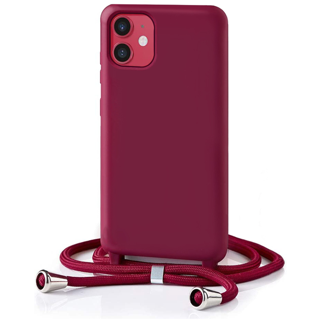 Θήκη Orso Soft TPU Κορδόνι Wine iPhone 11