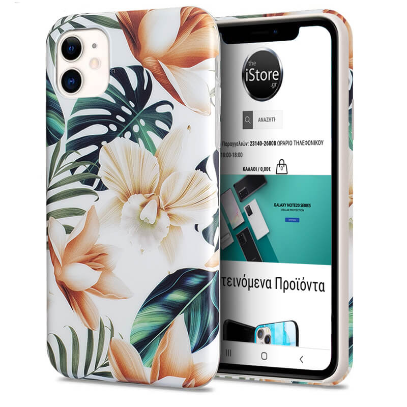 Nature Series Silicone Case Magnolia White iPhone 11