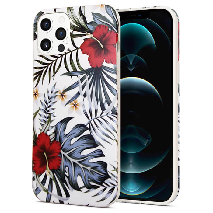 Nature Series Silicone Case Magnolia White iPhone 12 Pro Max