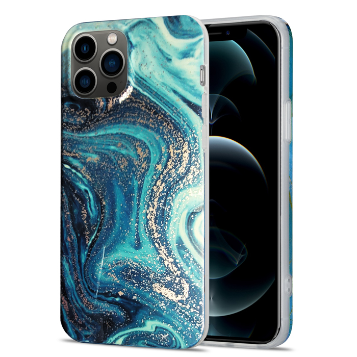 iPhone 12 Pro Max Soft Case Marble Blue