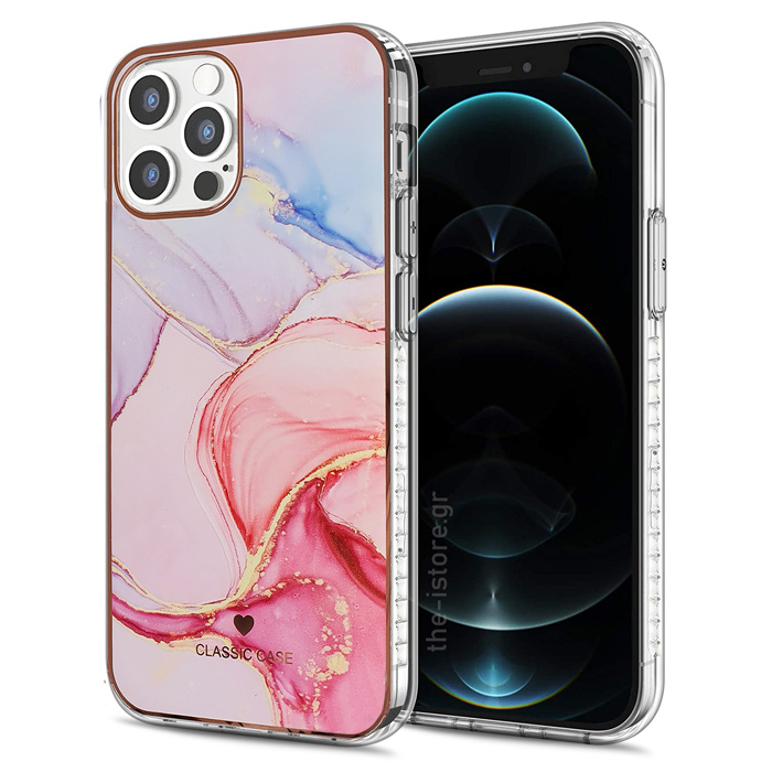 Glossy Watercolor Case Pink iPhone 12/12 Pro