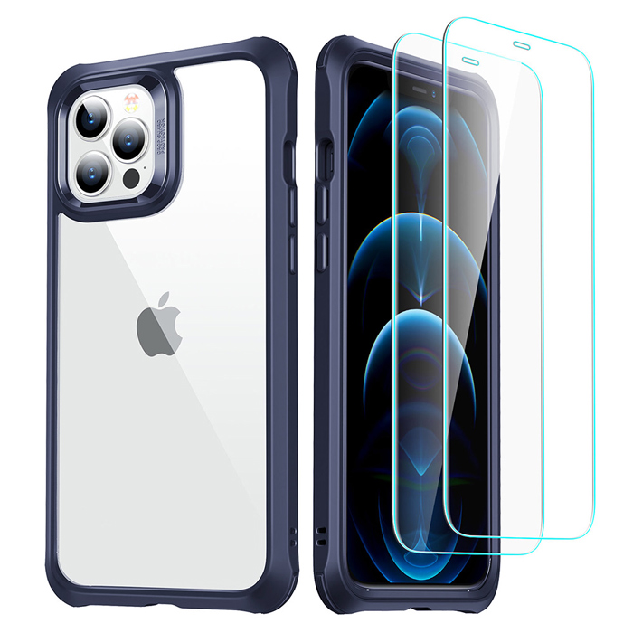 ESR iPhone 12/12 Pro Alliance 360 Case with 2 Tempered Glasses Blue