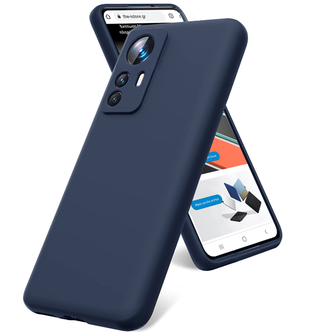 Rubber Silk Case Dark Blue Xiaomi 12T / 12T Pro