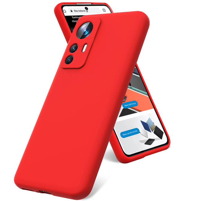 Rubber Silk Case Red Xiaomi 12T / 12T Pro