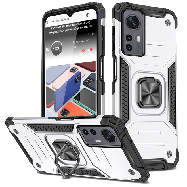 Armor Ringstand Case Silver Xiaomi 12T / 12T Pro