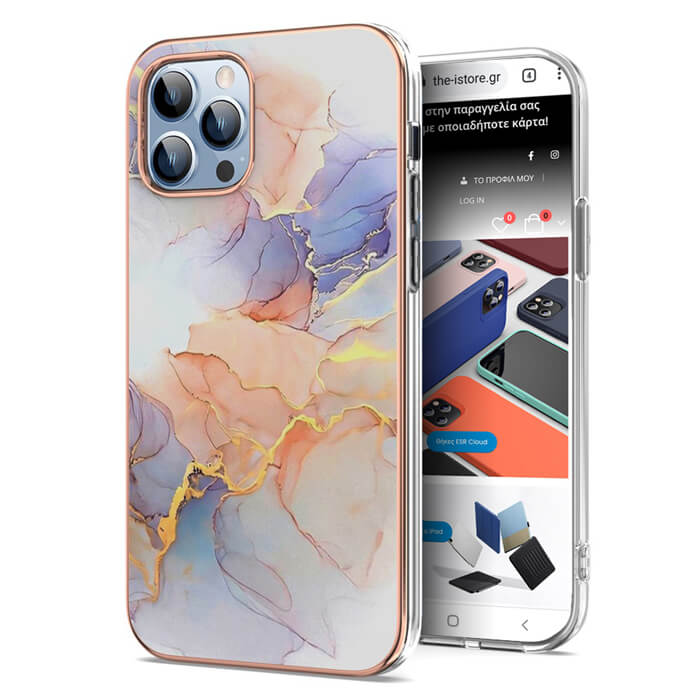 Royal Marble Silicone Case Cream iPhone 13 Pro