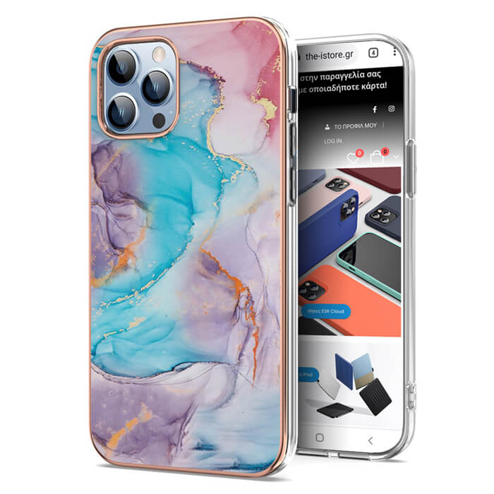 Royal Marble Silicone Case Violet iPhone 13 Pro