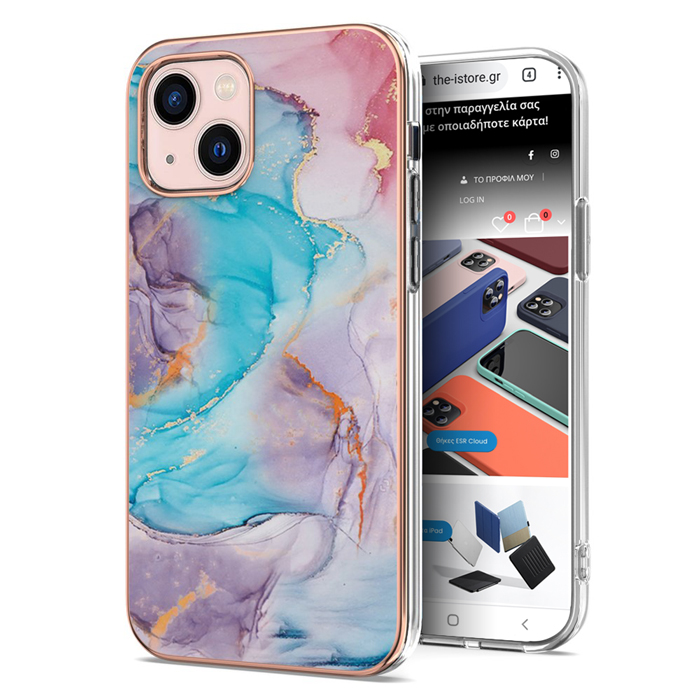 Royal Marble Silicone Case Violet iPhone 13