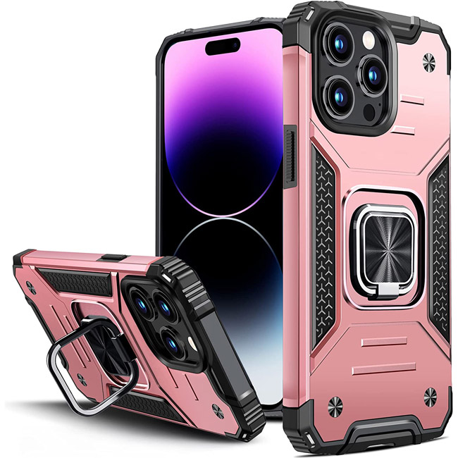 Armor Ringstand Case Rose Gold iPhone 14 Pro Max