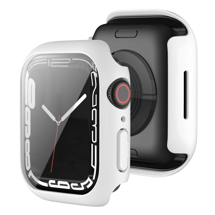 2-in-1 Hard Frame White + Tempered Glass Apple Watch 42mm