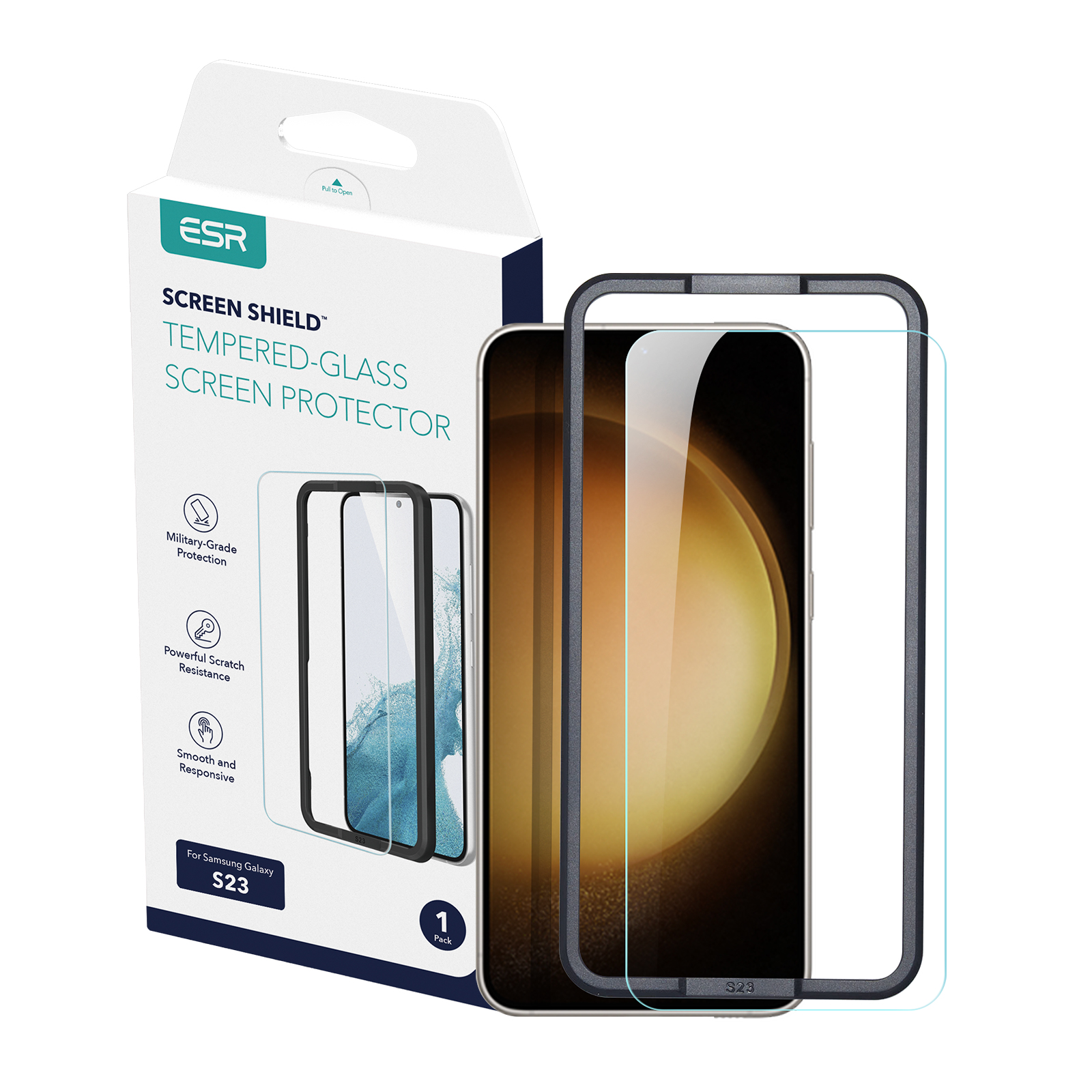 ESR Tempered Glass Samsung Galaxy S23 (With Easy Installation Frame)