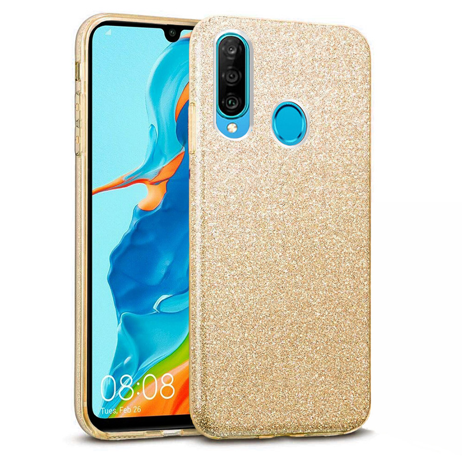 Hybrid Strass Gold Case Huawei P30 Lite