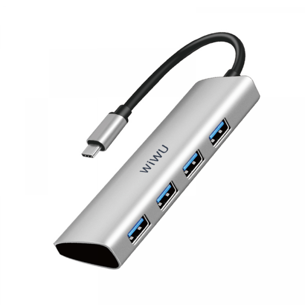 WiWU Alpha 4x USB Hub to USB-C Grey (A440)