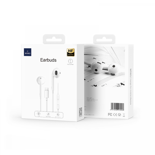 WiWU Earbuds USB-C Connector HF Sound White (EB303)