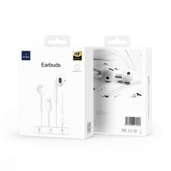 WiWU Earbuds Lightning Connector HF Sound White (EB302)