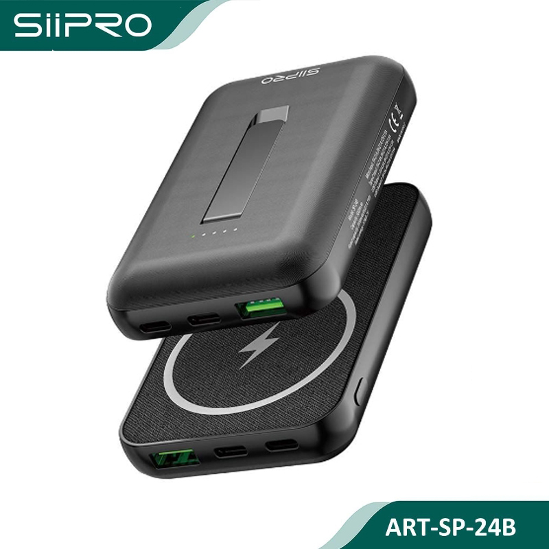 Siipro Magnetic MagSafe PowerBank 5000mAh with Stand Black 15W (SP-24B)