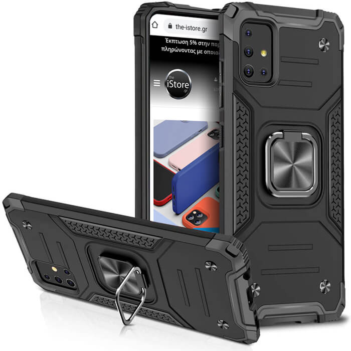 Armor Ringstand Case Black Samsung Galaxy A02s