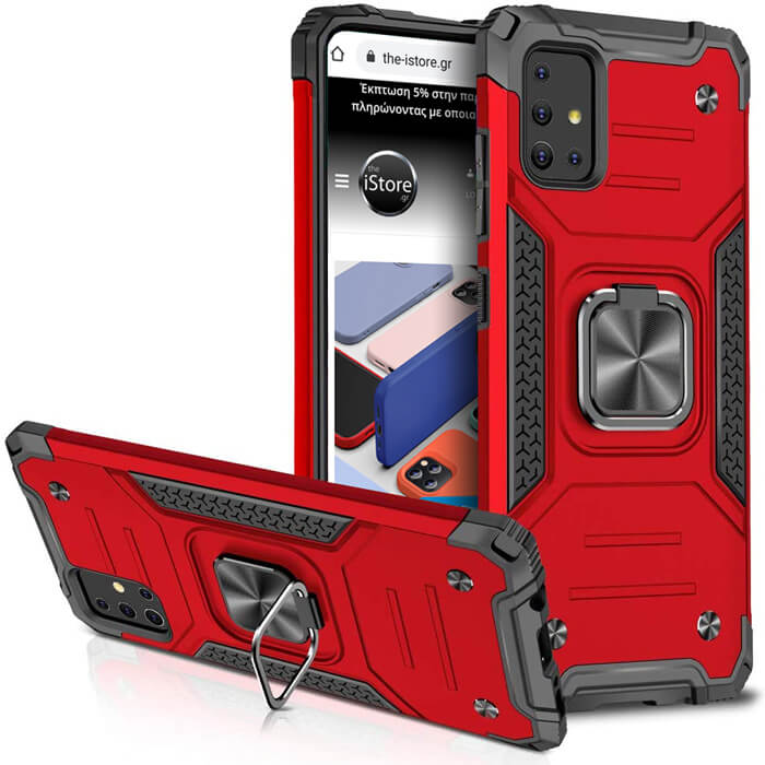 Armor Ringstand Case Red Samsung Galaxy A03s