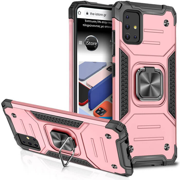 Armor Ringstand Case Rose Samsung Galaxy A03s