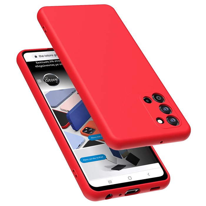 Rubber Silk Case Red Samsung Galaxy A03s