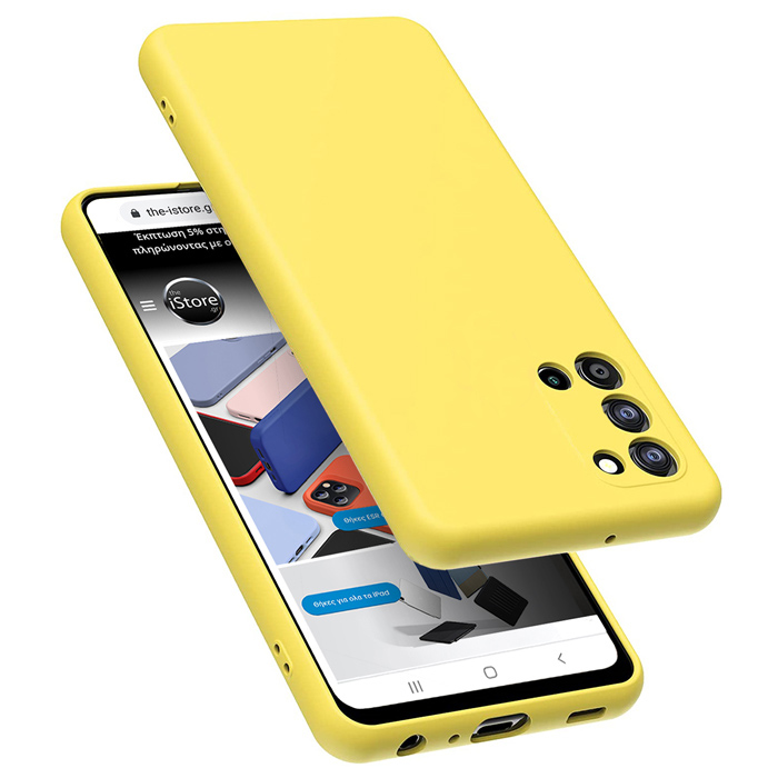 Rubber Silk Case Yellow Samsung Galaxy A03s