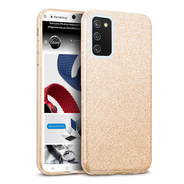 Hybrid Strass Gold Case Samsung Galaxy A03s