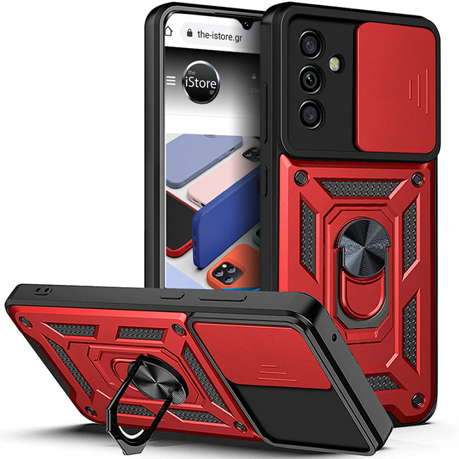 Combo Kickstand Slide Camera Case Red Samsung Galaxy A54