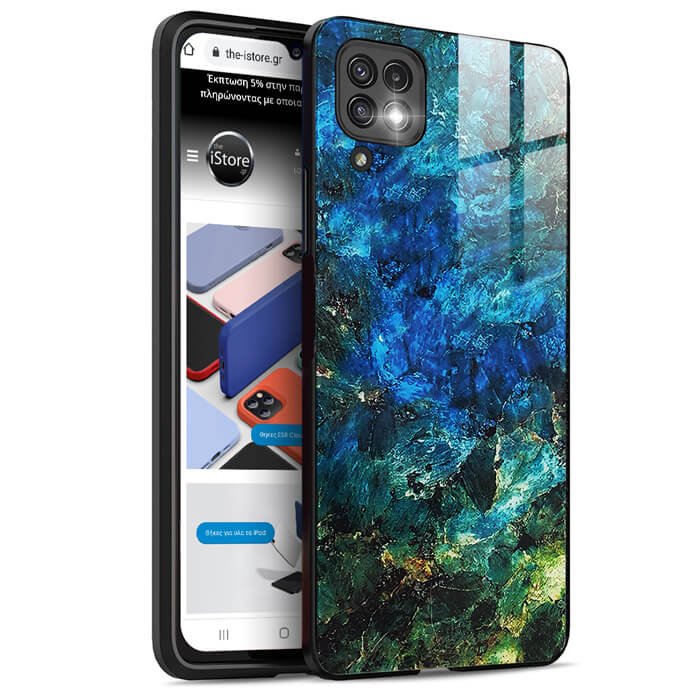 Glossy Marble Emerald Case Samsung Galaxy A12