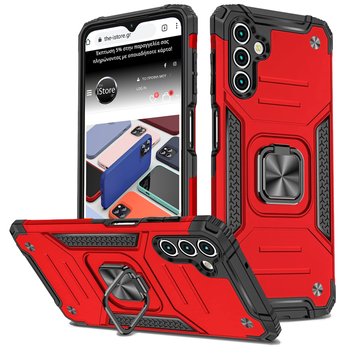 Armor Ringstand Case Red Samsung Galaxy A13 5G