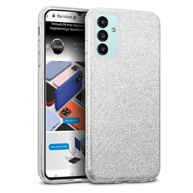 Hybrid Strass Silver Case Samsung Galaxy A13 5G