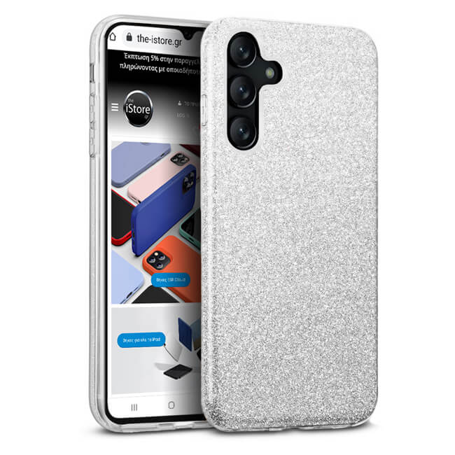 Hybrid Strass Silver Case Samsung Galaxy A54