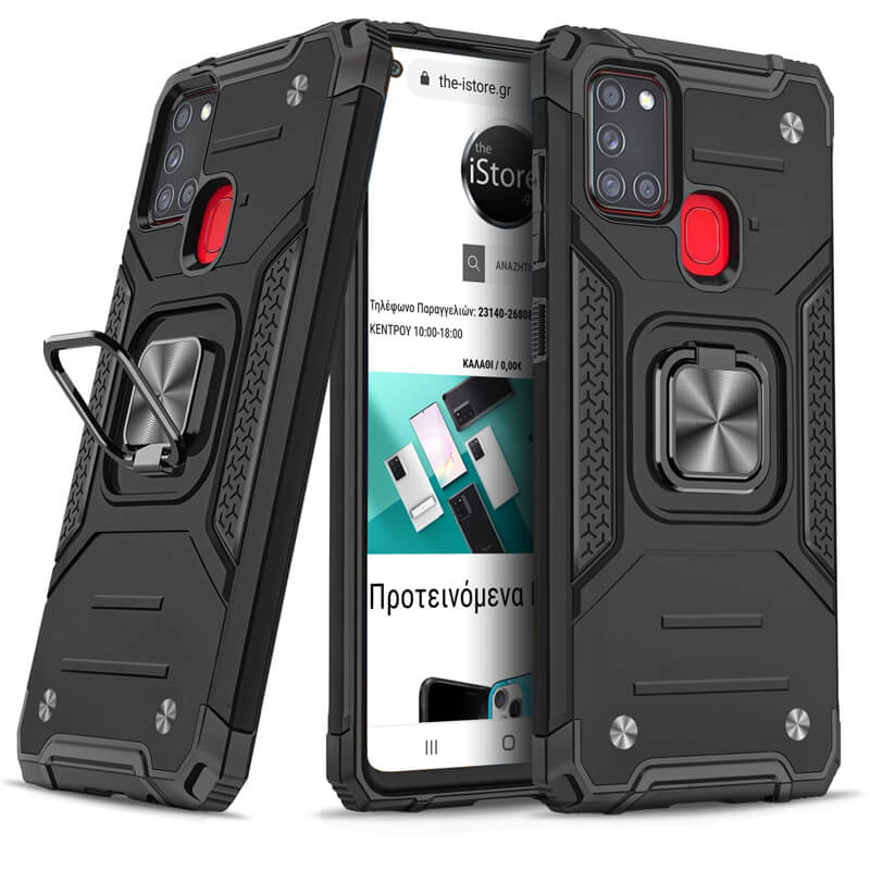 Armor Ringstand Case Black Samsung Galaxy A21s