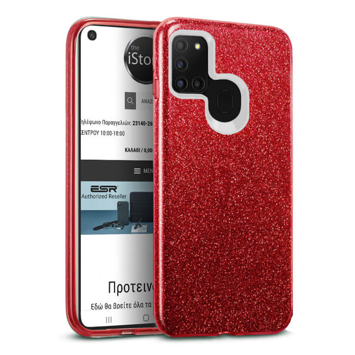 Hybrid Strass Red Case Samsung Galaxy A21s