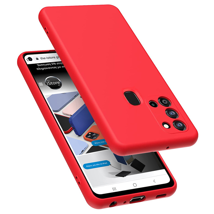 Rubber Silk Case Red Samsung Galaxy A21s