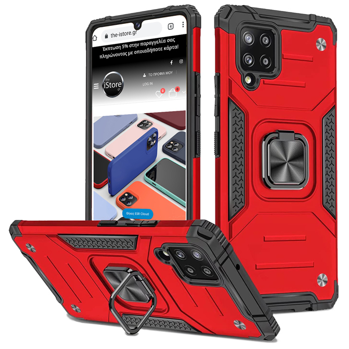 Armor Ringstand Case Red Samsung Galaxy A22 4G