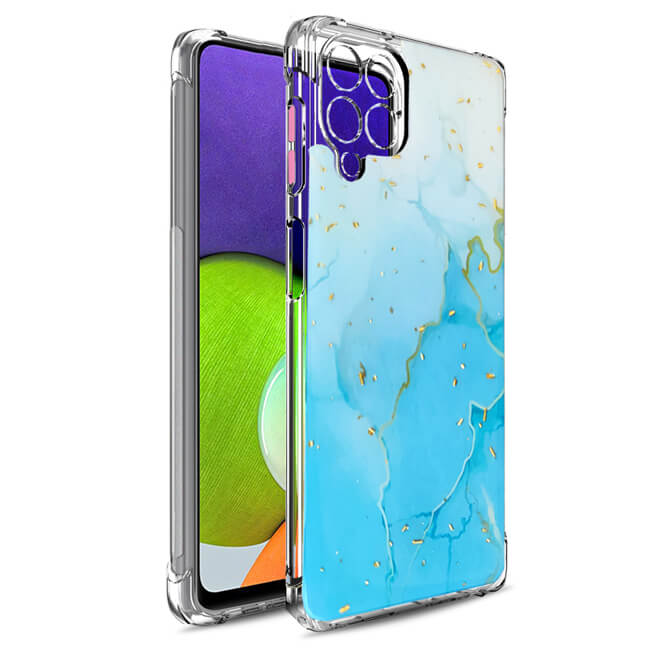 Royal Marble Silicone Case Blue Samsung Galaxy A22 4G