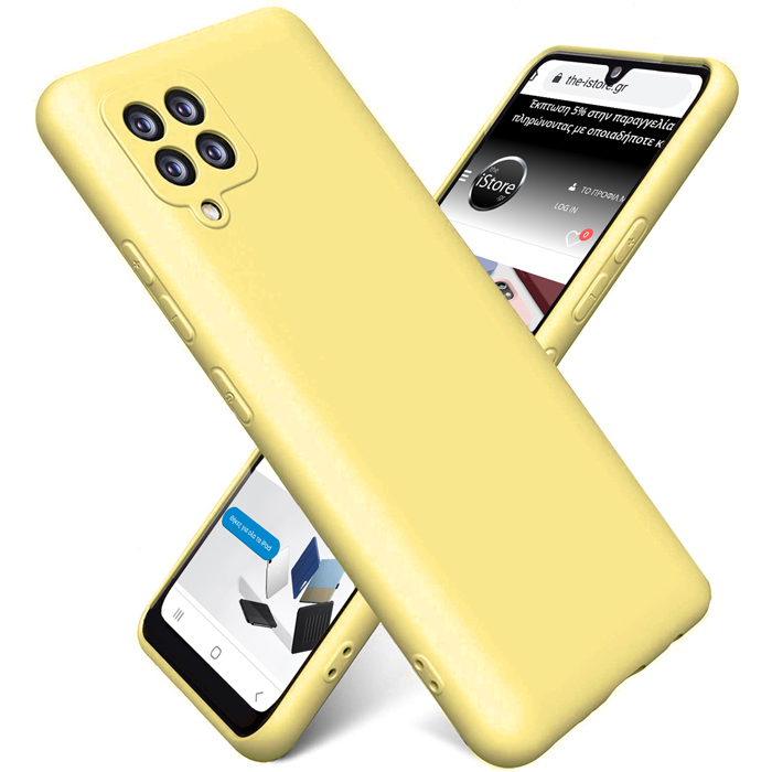 Rubber Silk Case Yellow Samsung Galaxy A12 / M12