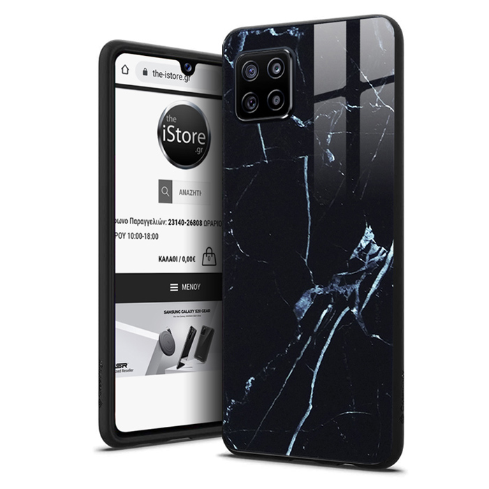 Glossy Marble Black Case Samsung Galaxy A22 5G