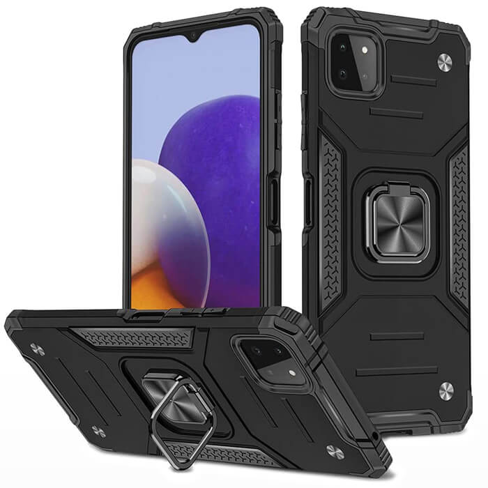 Armor Ringstand Case Black Samsung Galaxy A22 5G