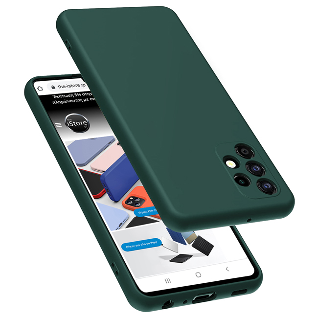 Rubber Silk Case Green Samsung Galaxy A52