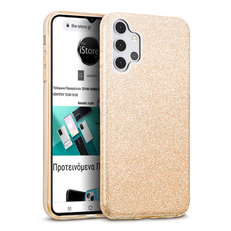 Hybrid Strass Gold Case Samsung Galaxy A32 4G