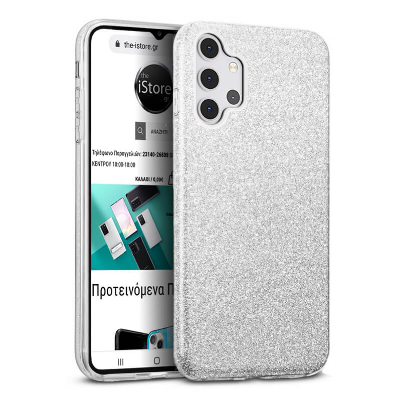 Hybrid Strass Silver Case Samsung Galaxy A32 4G