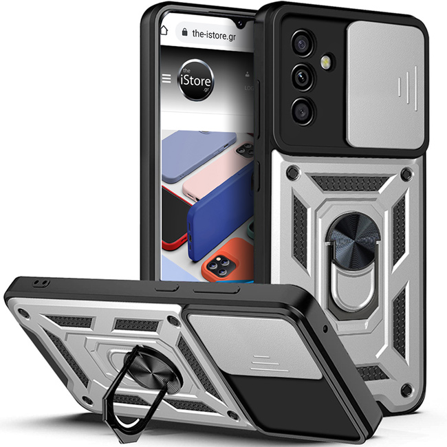 Combo Kickstand Slide Camera Case Silver Samsung Galaxy A34