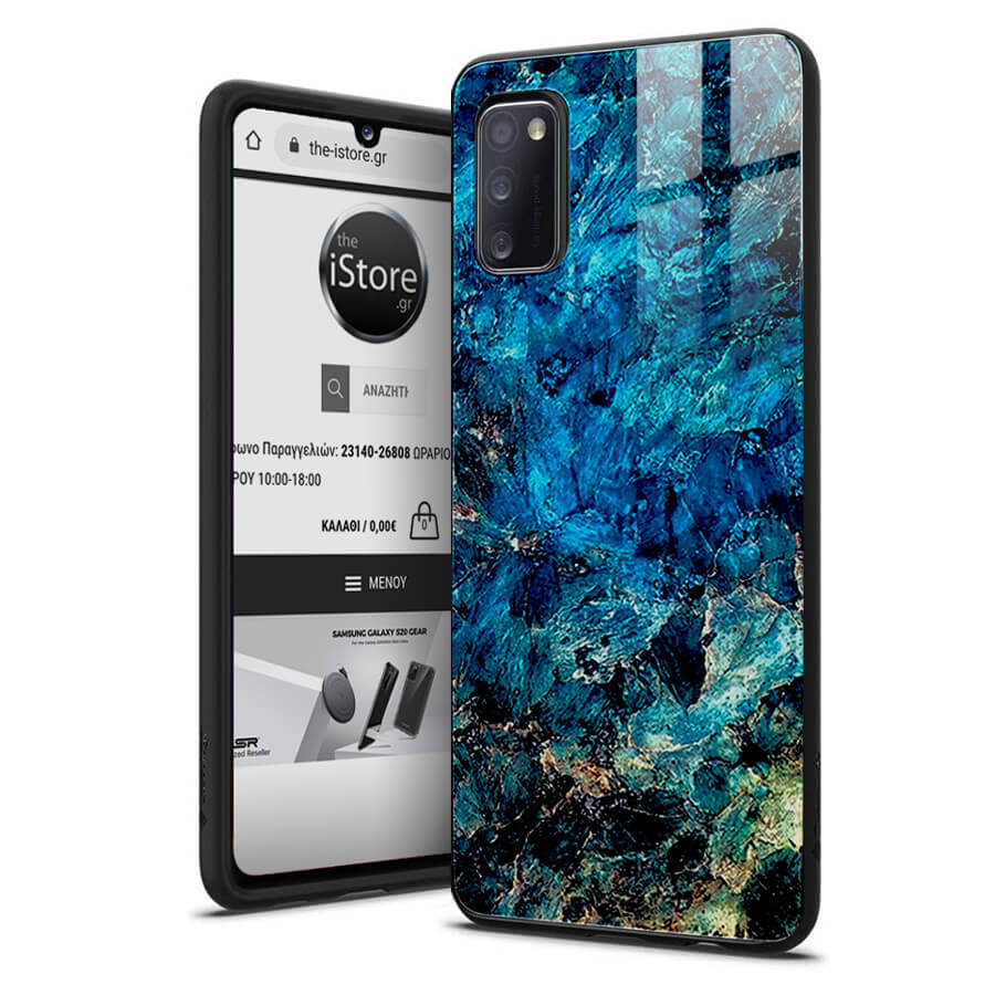 Glossy Marble Emerald Case Samsung Galaxy A02s