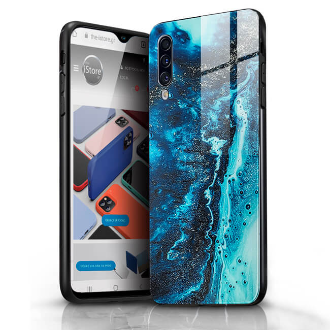 Glossy Marble Blue Case Samsung Galaxy A30s/A50/A50s