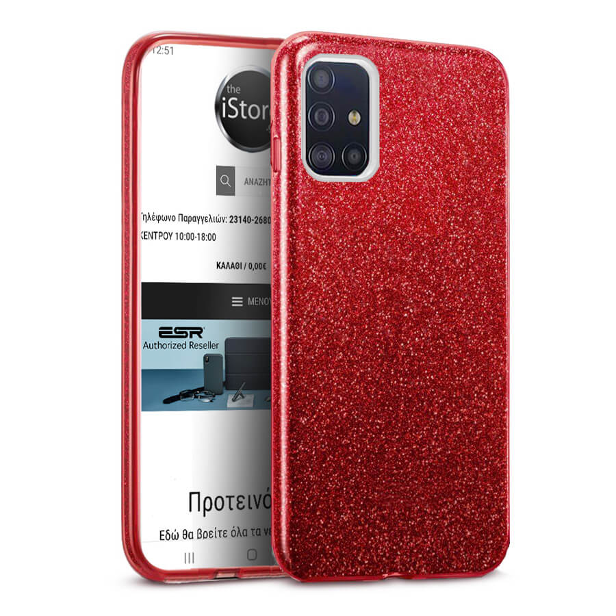 Hybrid Strass Red Case Samsung Galaxy A71