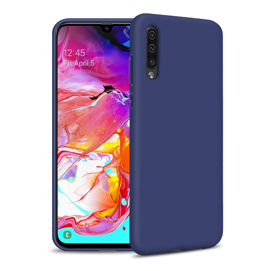 Rubber Silk Case Blue Samsung Galaxy A70