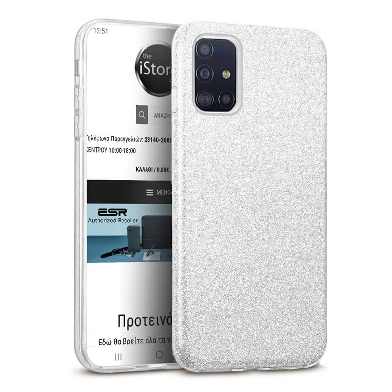 Hybrid Strass Silver Case Samsung Galaxy A71